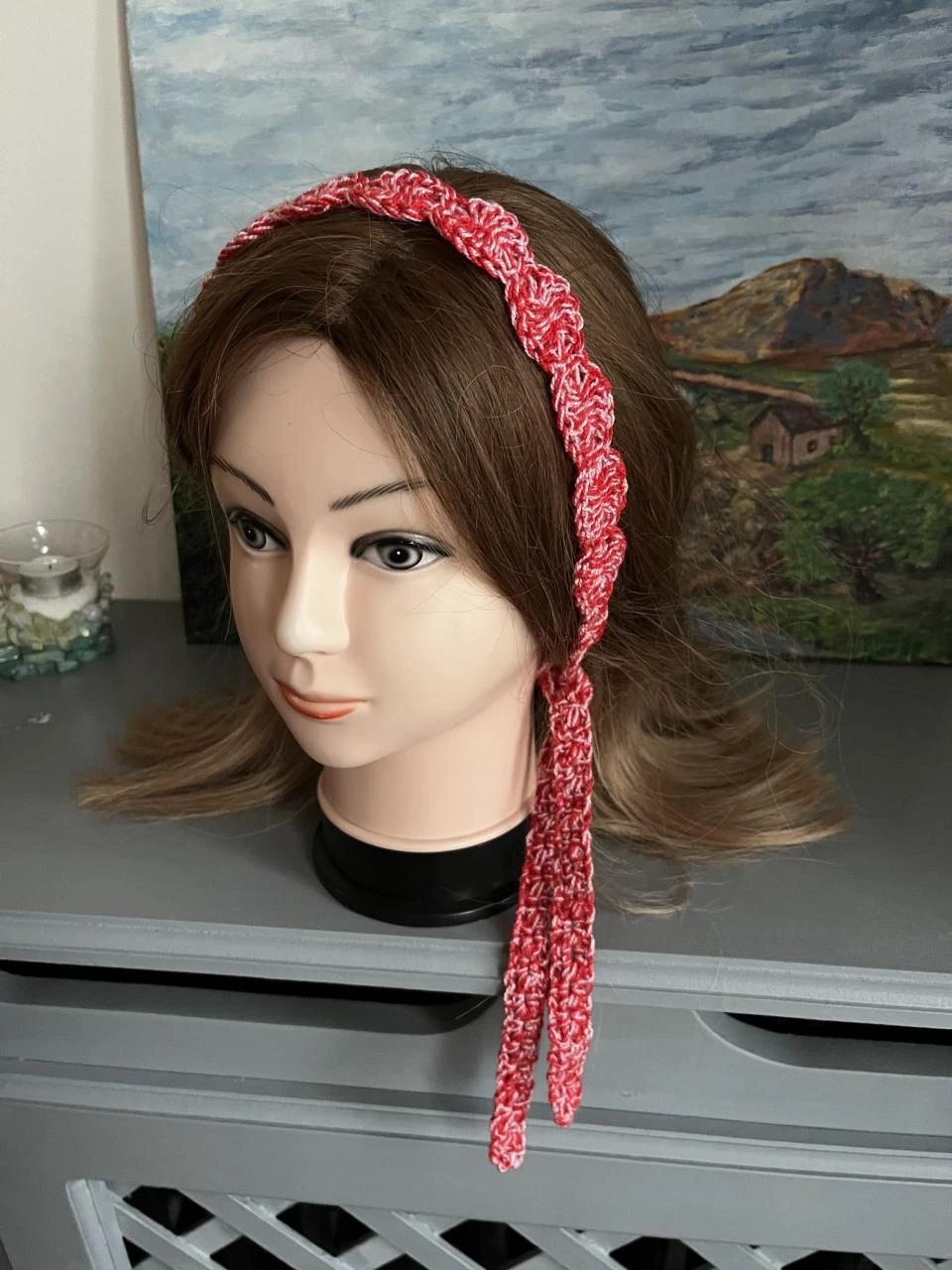 Bandeau Serre tête Headband Stirnband Hoofdband Venda  1m10 Rouge Rose Taille un